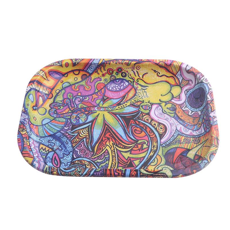 Colorful Weed Tinplate Small Rolling Tray - PuffingBird CA