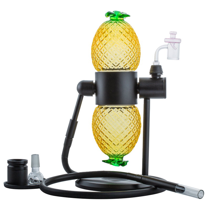 Pineapple Gravity Bong w/ Quartz Banger Carb Cap Set - PuffingBird CA