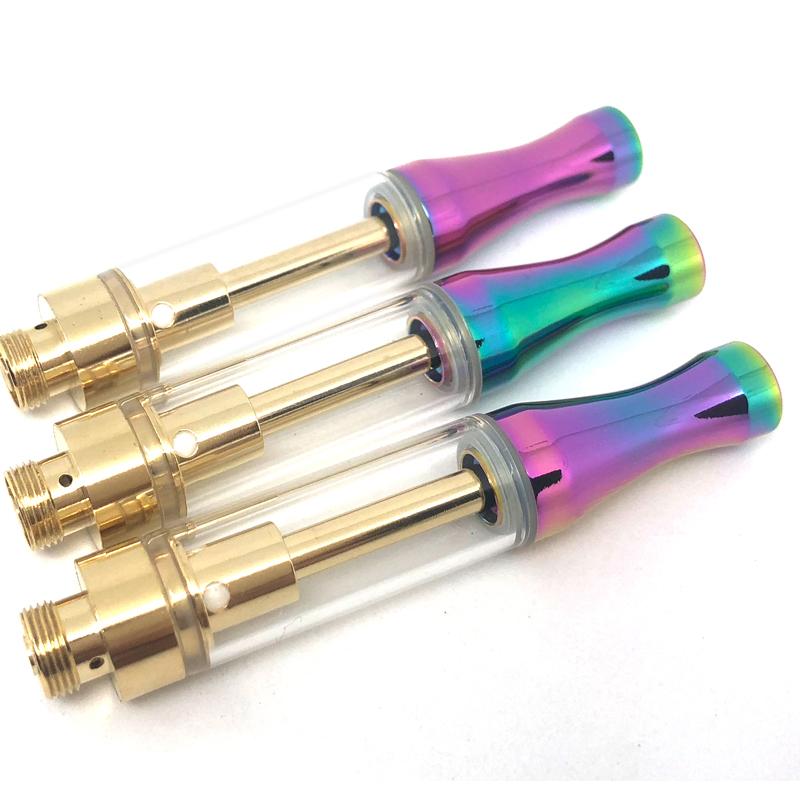 Iridescent Round Metal Tip 510 Thread Cartridge-Golden - PuffingBird CA