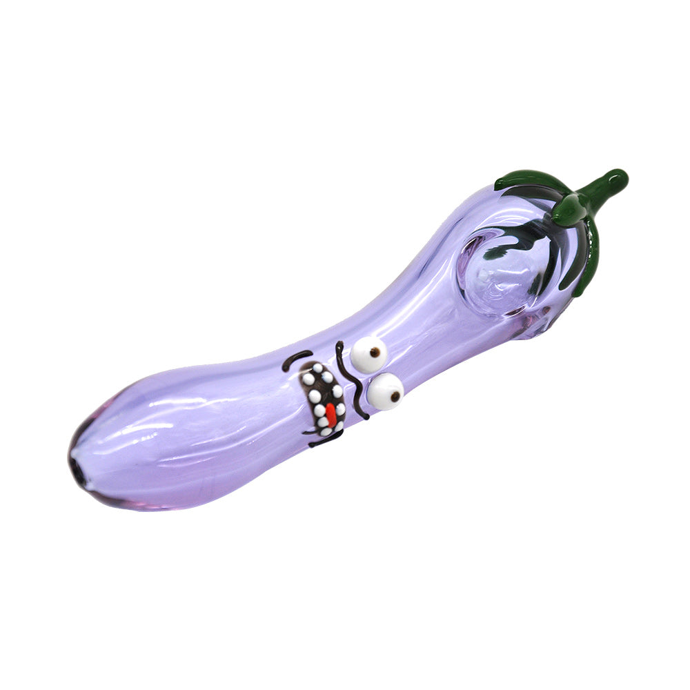 Eggplant Novelty Glass Pipe - PuffingBird CA