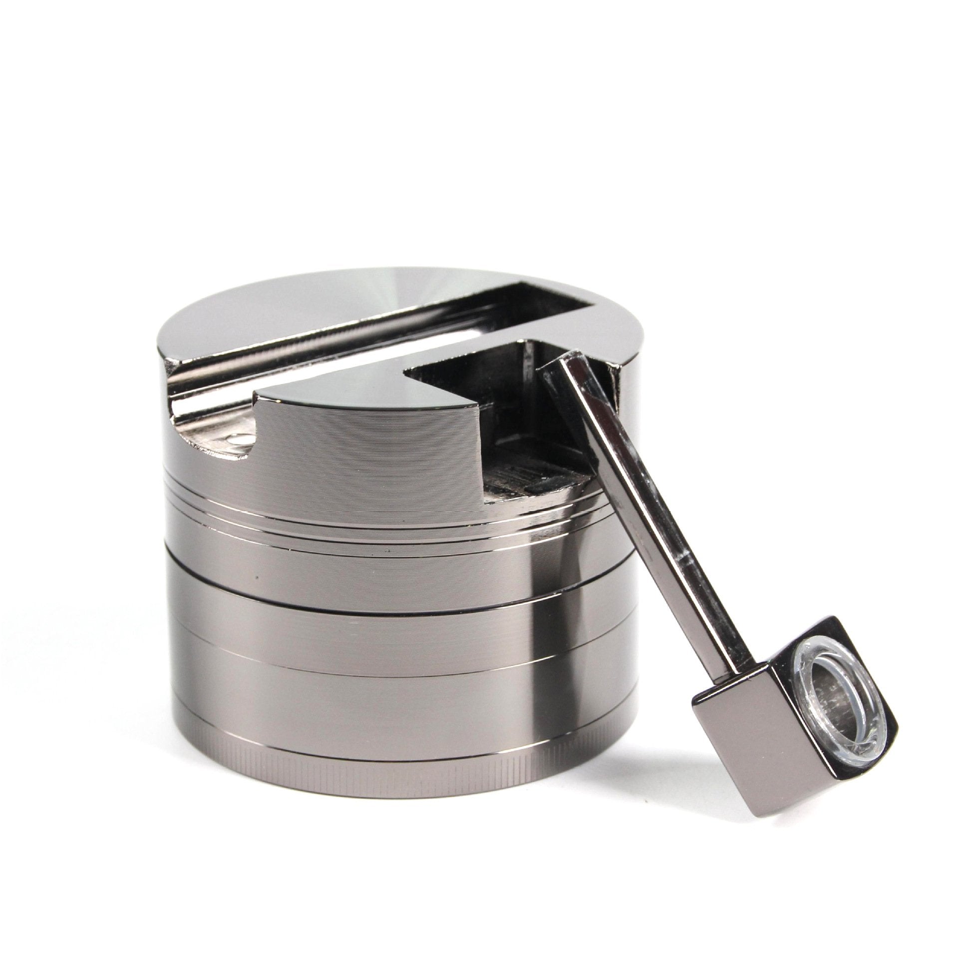 75mm 5-Layer Zinc Alloy Grinder With  Stealth Pipe Random Color - PuffingBird CA