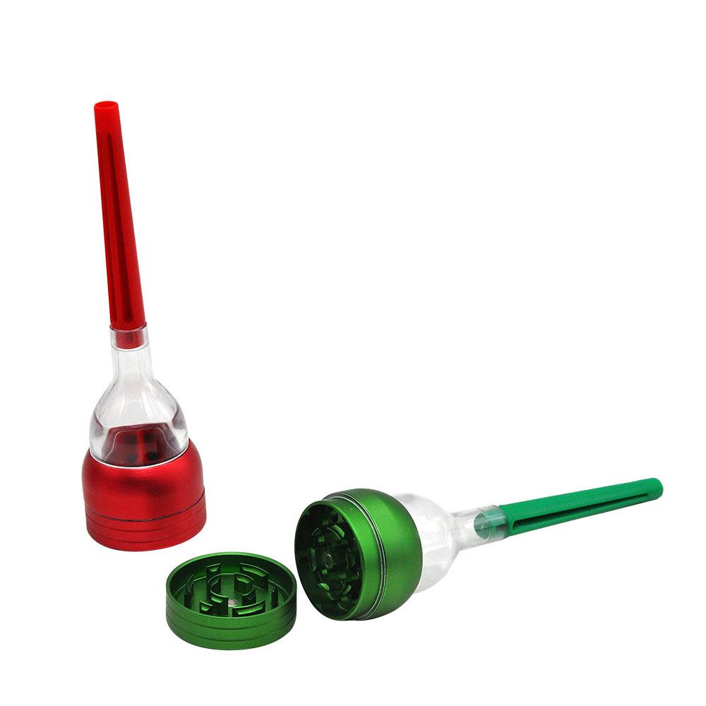 Aluminium Funnel 3 Layer Herb Grinder W/Roll Tube For Pre-Roll Cones (4 Colors) - PuffingBird CA