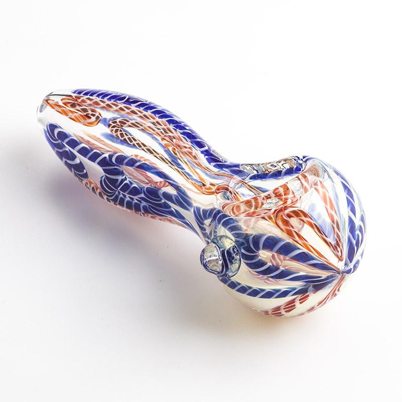 Clear Glass Spoon Pipe w/ Stripe - PuffingBird CA