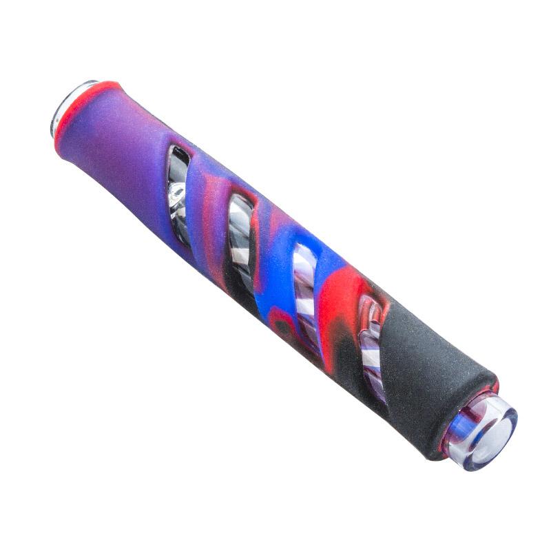 Glass One Hitter Pipe w/ Silicone Sleeve - PuffingBird CA