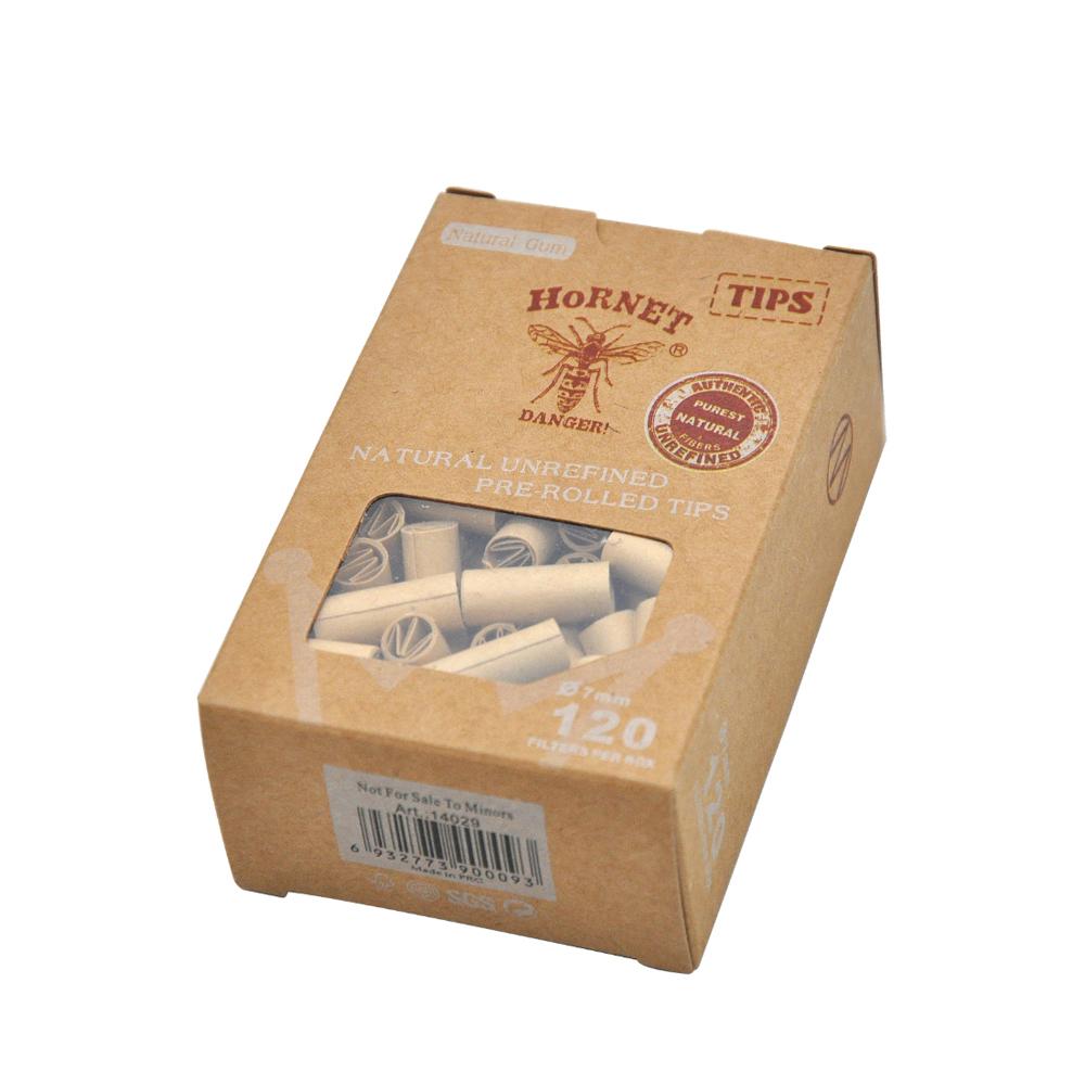 Natural Unrefined Rolling Paper Filter Tips - 7mm M-Shape Pre-Rolled Tips （120 Tips） - PuffingBird CA