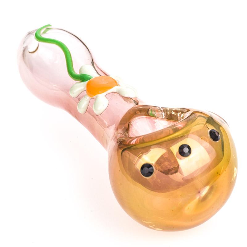 Pink Glass Pipe with Daisy Flower - PuffingBird CA