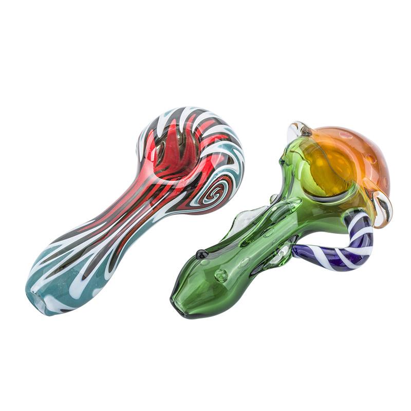 Fumed Bubble Glass Pipe and Wigwag Patent Heady Spoon Pipe Set - PuffingBird CA