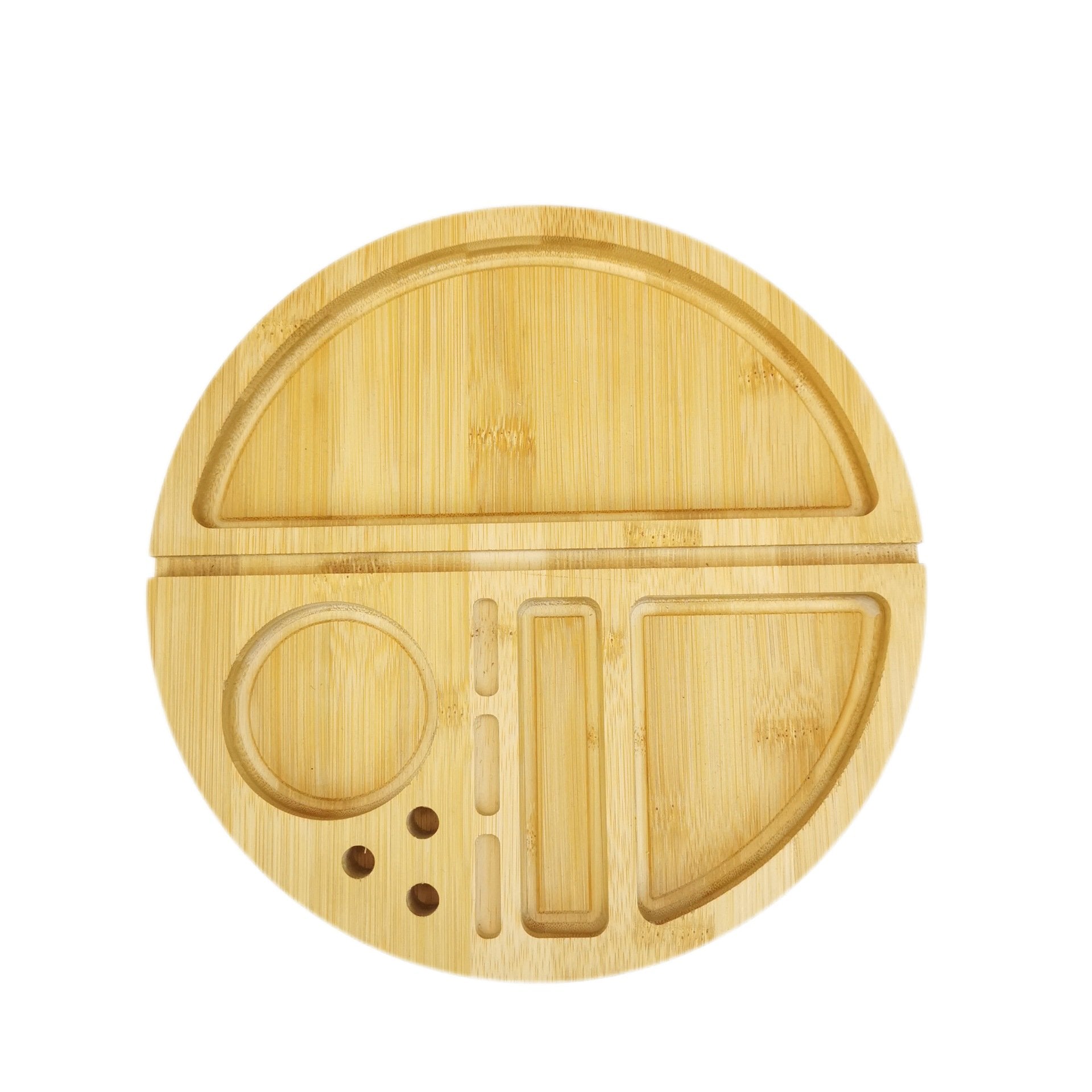 Wooden Circle Storage Rolling Tray - PuffingBird CA