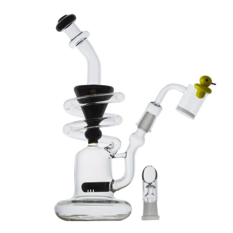 Recycler Thick Glass Dab Rig Set w/ Quartz Banger and Carb Cap - PuffingBird CA