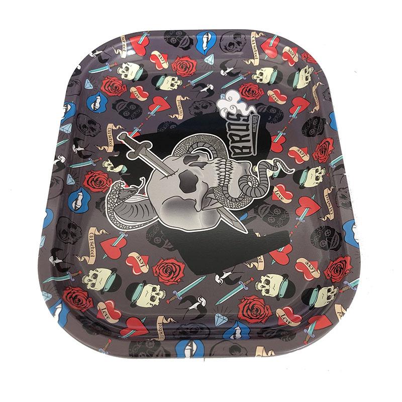 Batch Cartoon Pattern Metal Cigarette Rolling Tray - PuffingBird CA