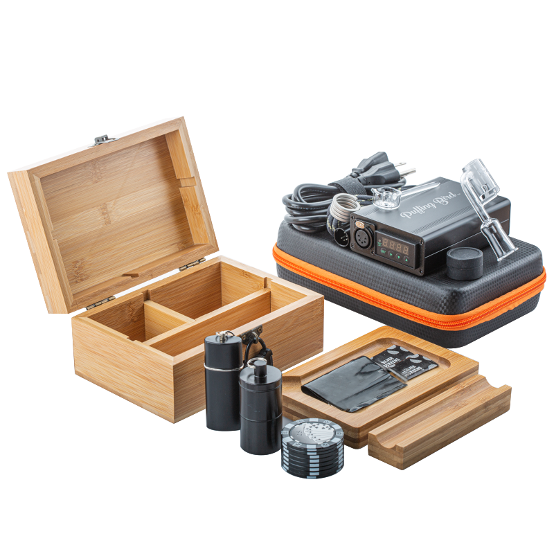 Wooden Stash Box Lock with Quartz Enail Kit Set - PuffingBird CA