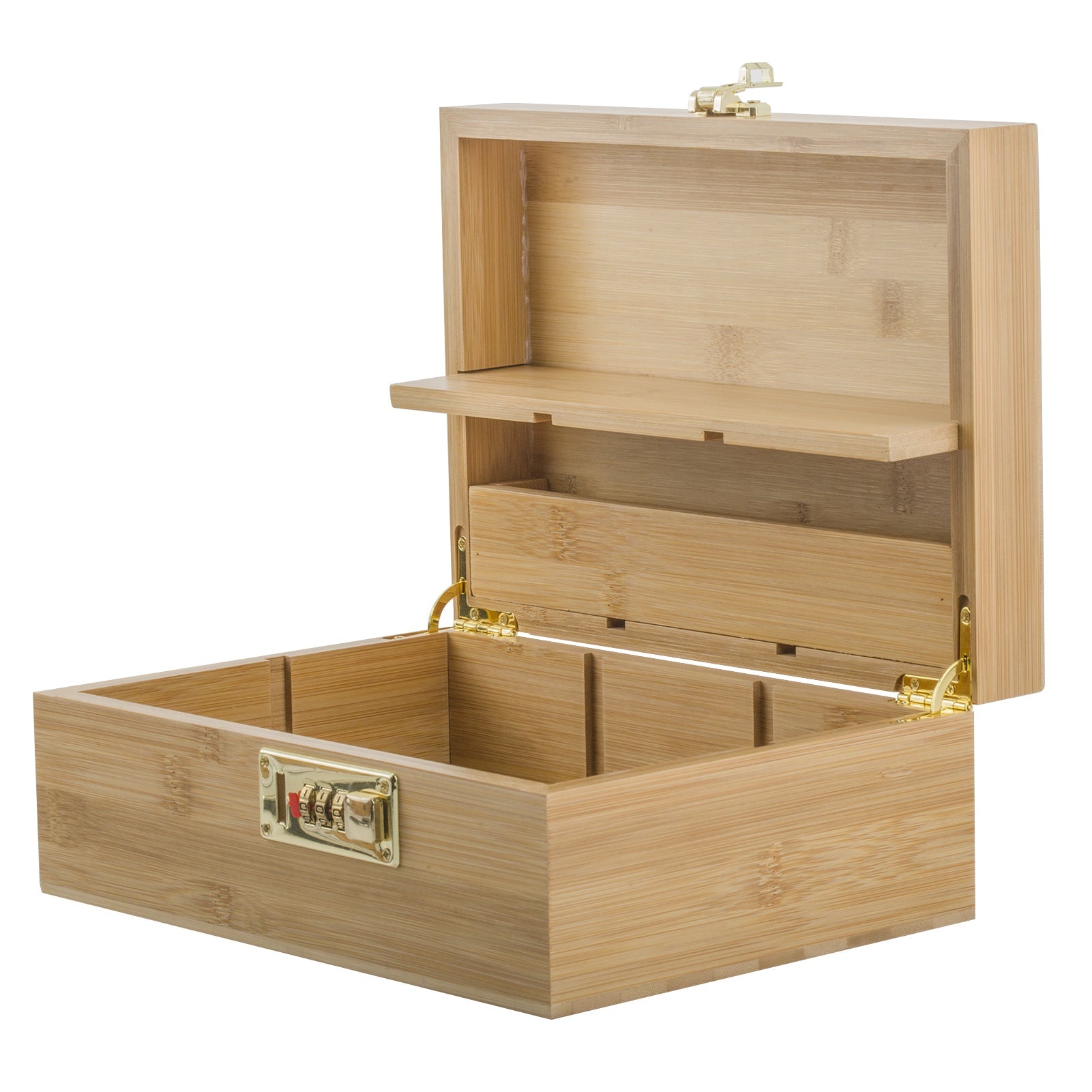 PUFFING BIRD Bamboo Storage Stash Box w/ Combination Lock - PuffingBird CA