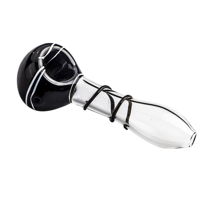 Handmade Spiral Glass Spoon Pipe - PuffingBird CA