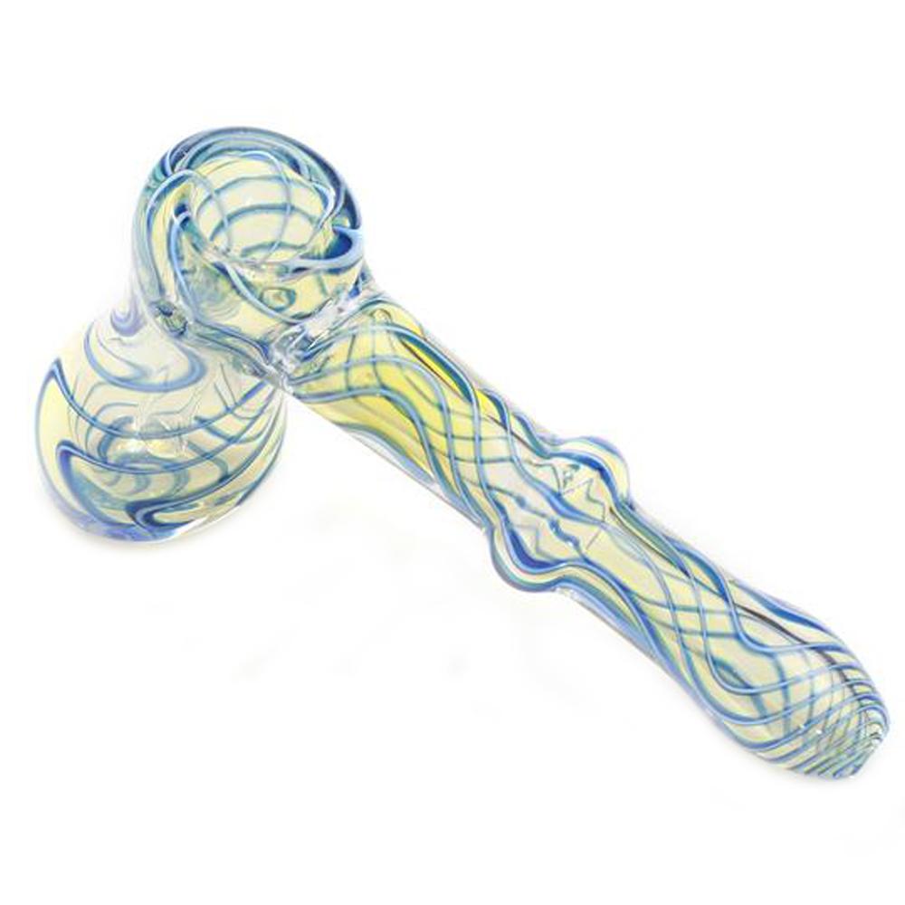 Blue Swirl Hammer Bubbler - PuffingBird CA