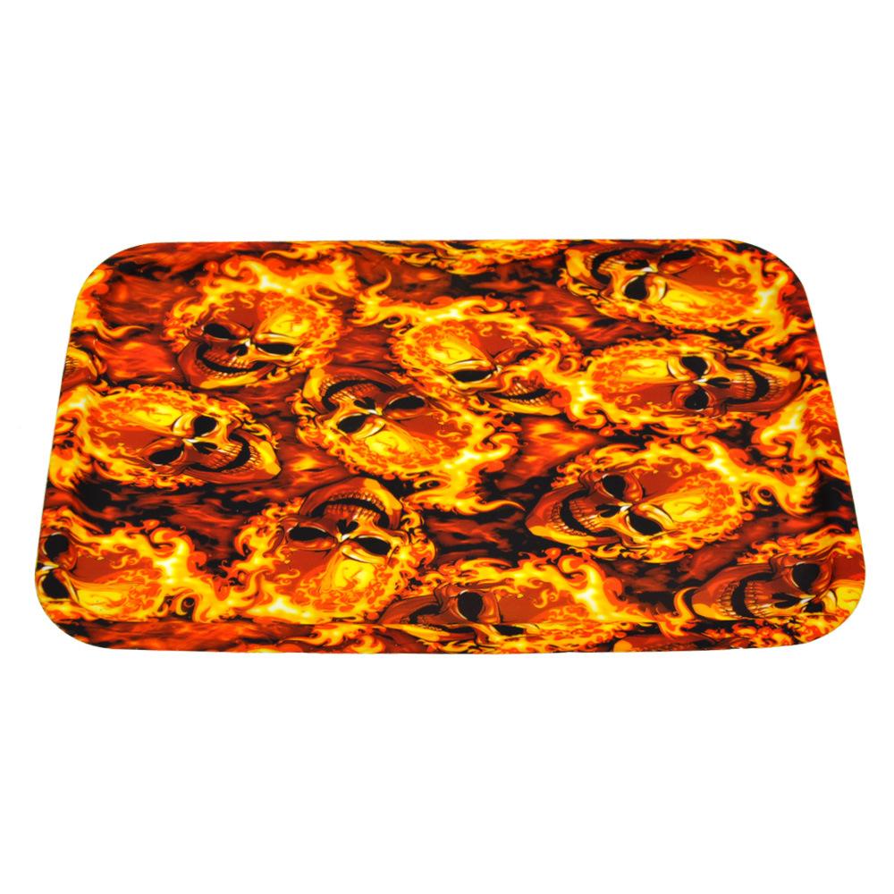 Flame Skull Silicone Cigarette Rolling Tray - PuffingBird CA