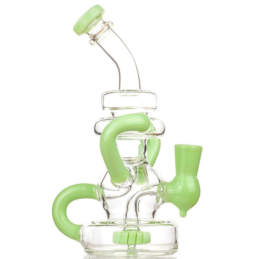 Green Recycler Showerhead Perc Dab Rig and Penis Novelty Glass Bong Set - PuffingBird CA