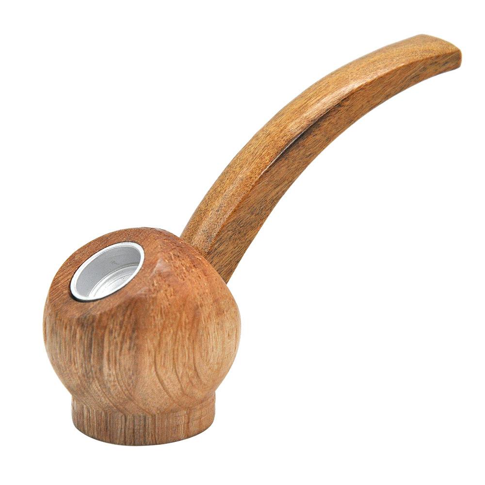 Curved Handle Wooden Pipe - PuffingBird CA