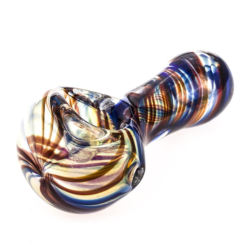 Handmade Swirl Fumed Glass Pipe - PuffingBird CA