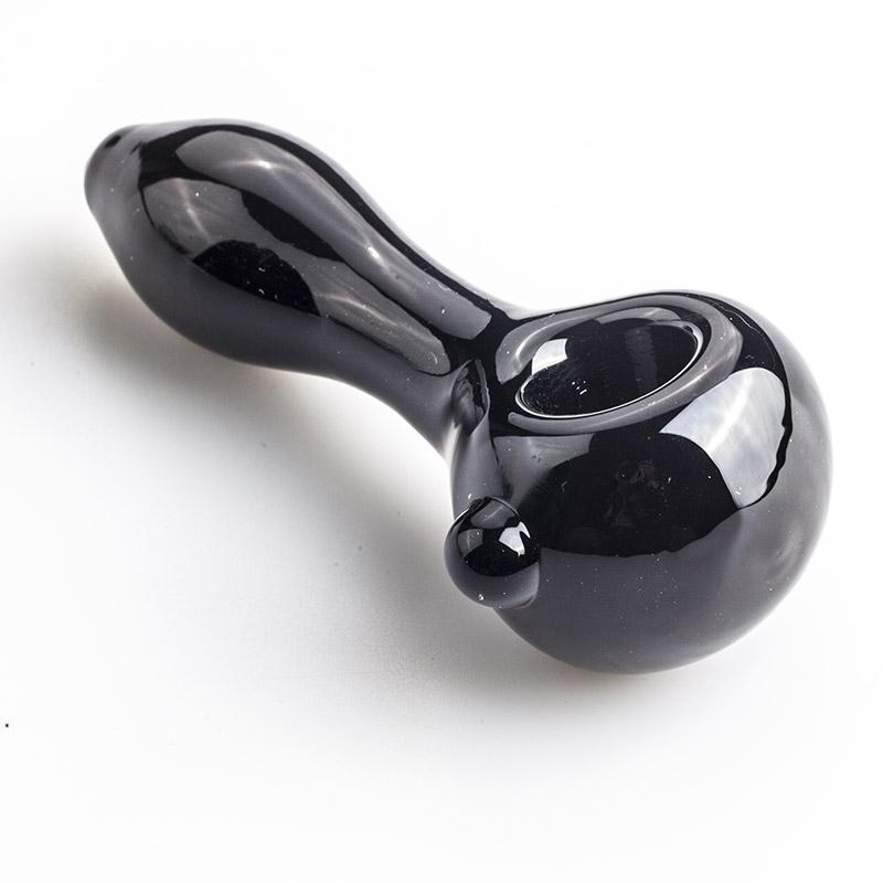 Mini Black Glass Pipe w/ Marble - PuffingBird CA
