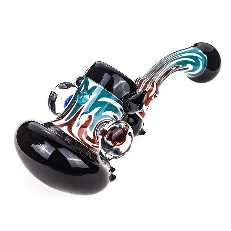 Rasta Black Glass Bubbler - PuffingBird CA