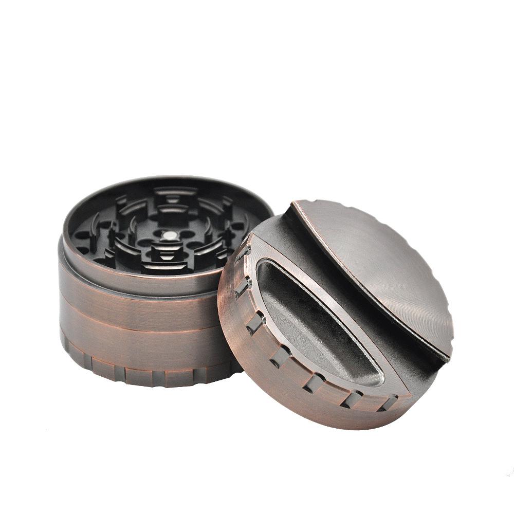 80mm 4 Layer Grinder With Ashtray & Joint/Paper Dispenser On Lid Aluminium - PuffingBird CA
