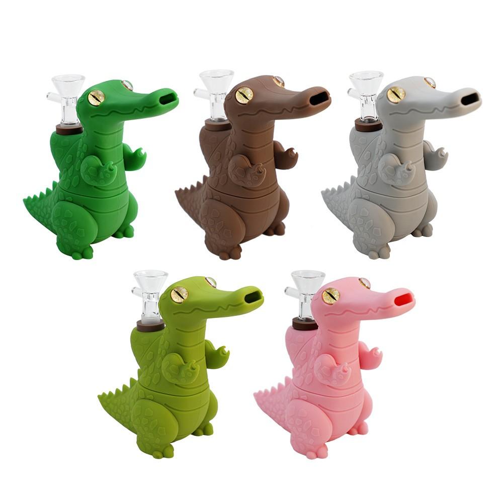 Mini Multi-Functional Silicone Crocodile Water Pipe (Radom Color) - PuffingBird CA