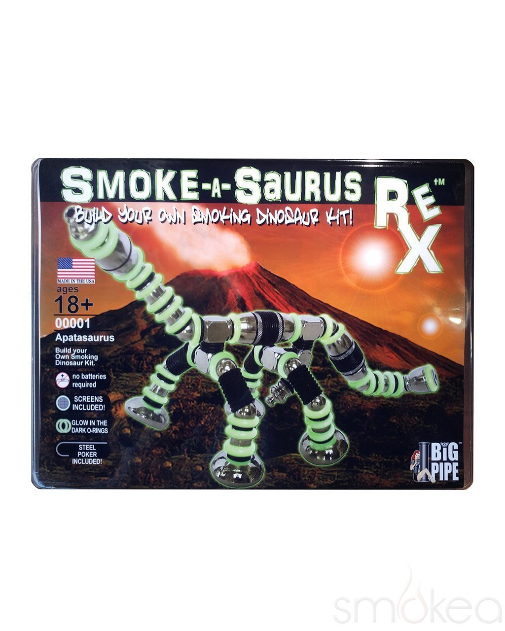 Big Pipe Smoke A Saurus Rex Metal Pipe Super Kit - PuffingBird CA