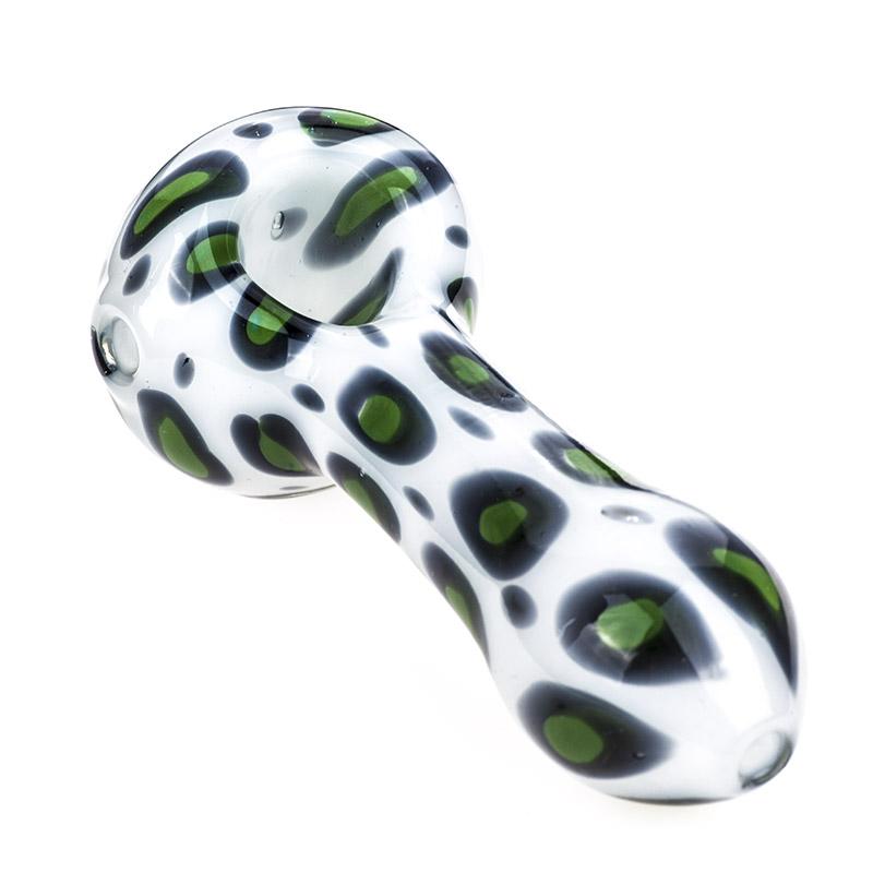 Glass Spoon Pipe with Leopard Print - PuffingBird CA