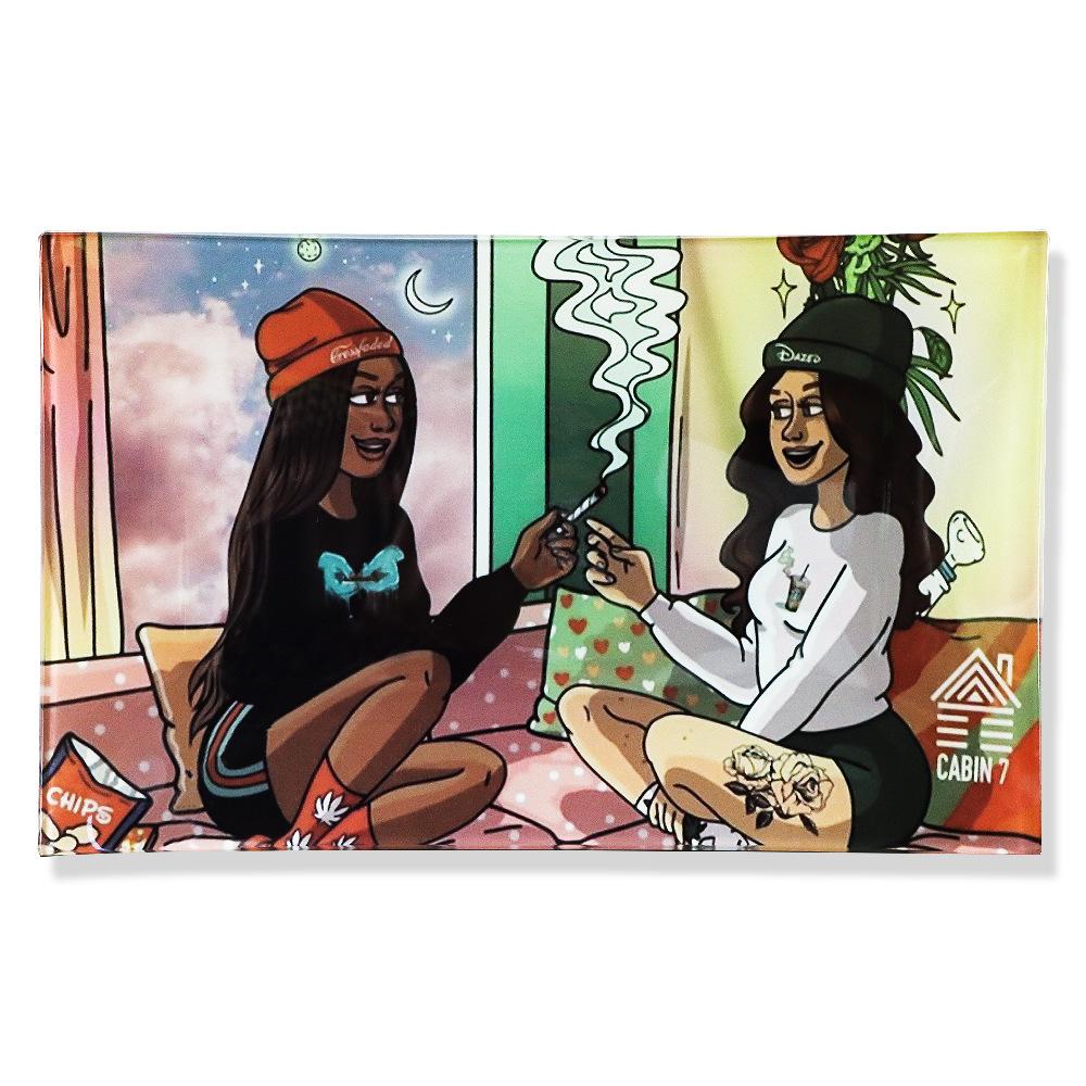 New Lady Anti Falling Glass Cigarette Rolling Tray - PuffingBird CA