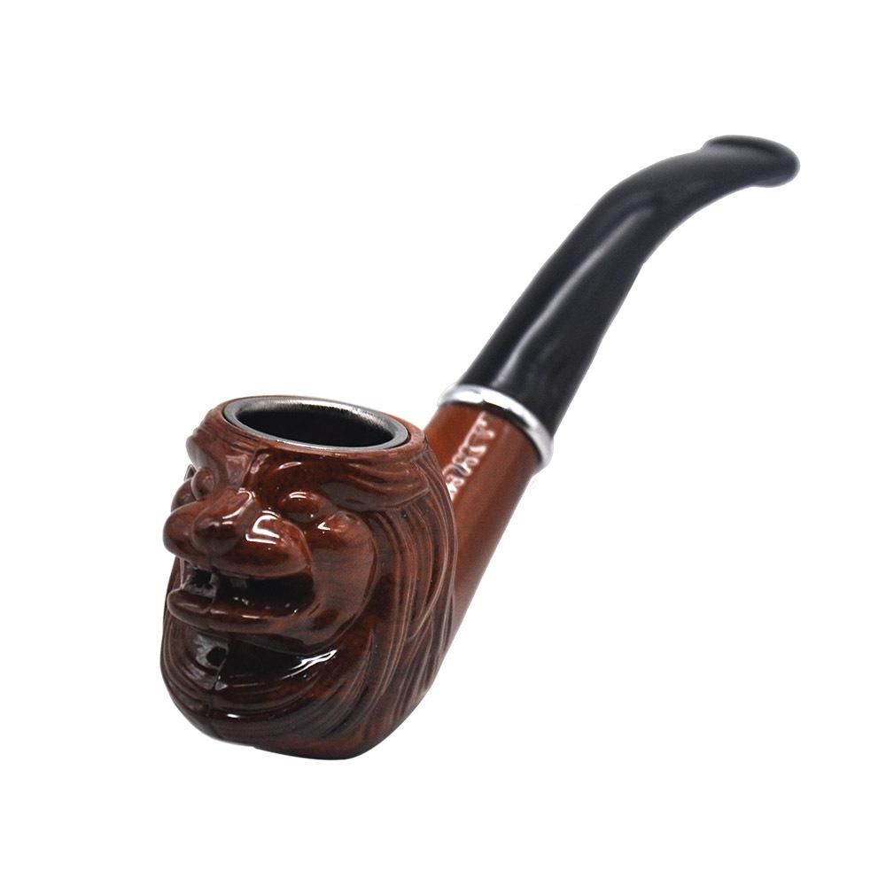 Brown Engraved Wooden Pipe - PuffingBird CA