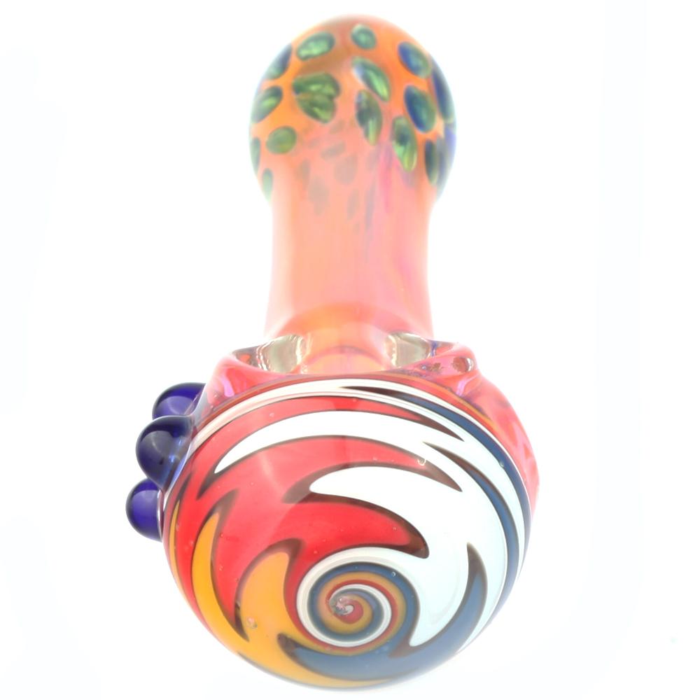 Wig Wag Glass Marble Fumed Spoon Pipe By Puffing Bird - PuffingBird CA