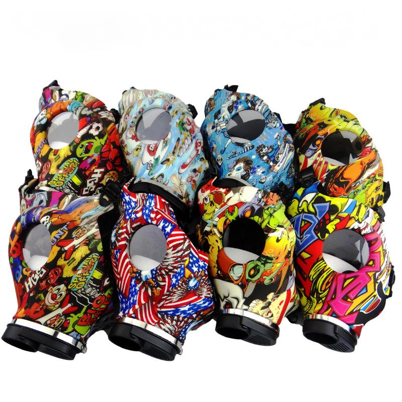 Color Printed Silicone Gas Mask Bong with Acrylic Bong - PuffingBird CA