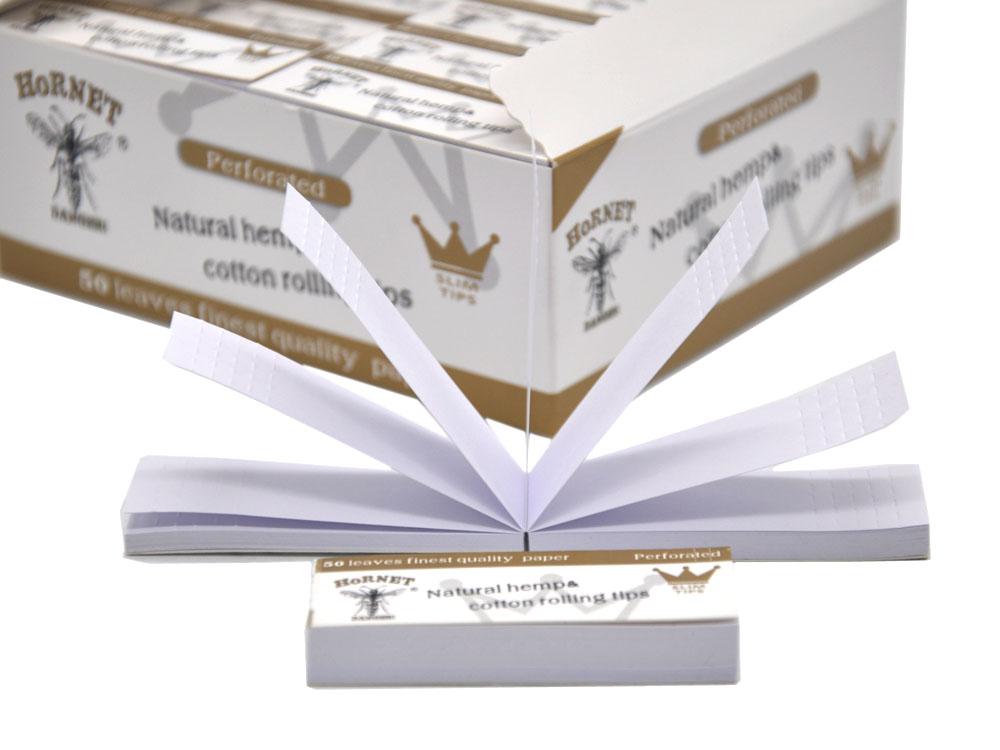 Hornet Slim Perfotated Natural Hemp Cotton Rolling Tips 5 Booklets - PuffingBird CA