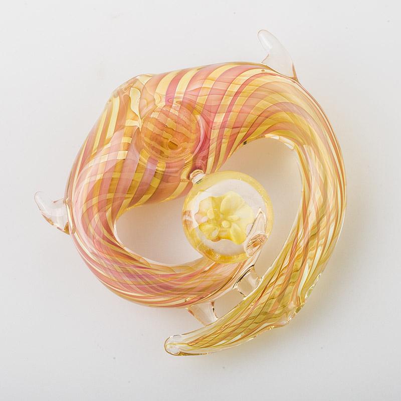 Twisted Stripe Round Glass Hand Pipe - PuffingBird CA