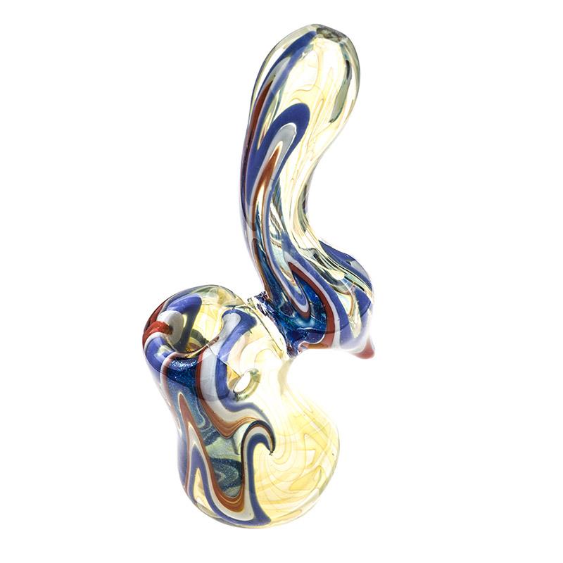 Swirl Pattern Glass Sherlock Bubbler - PuffingBird CA