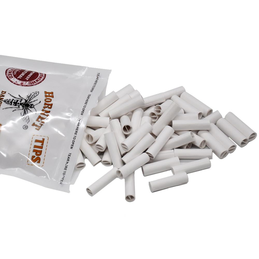 Natural Unrefined Rolling Paper Filter Tips - 7mm White Pre-Rolled Tips (100 Tips per Resealable Bag) - PuffingBird CA