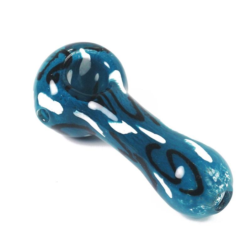 Handmade Strips Glass Pipe (Random Color) - PuffingBird CA