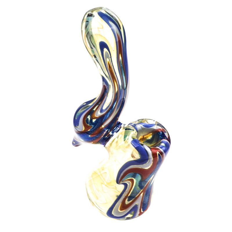 Swirl Pattern Glass Sherlock Bubbler - PuffingBird CA