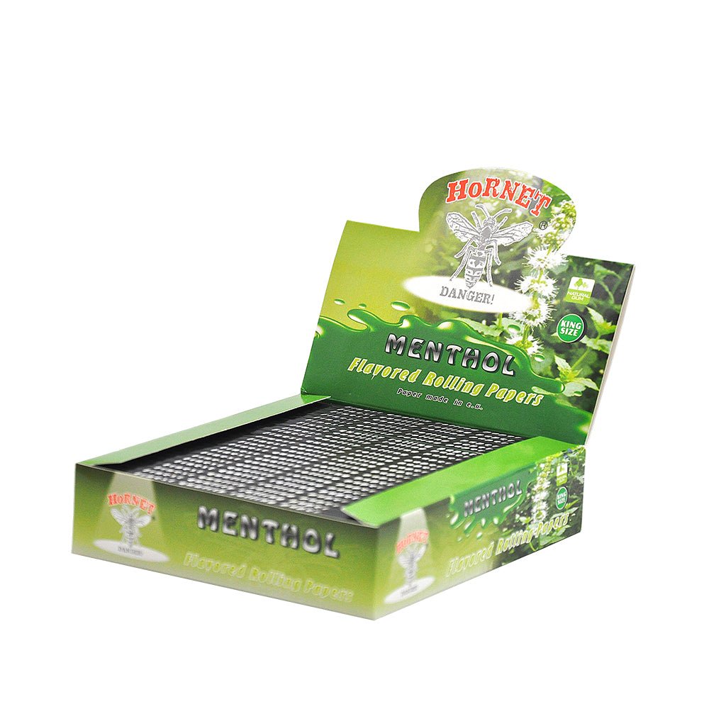 Hornet Menthol Flavored Rolling Paper Box of 25 Booklets/800 sheets - PuffingBird CA