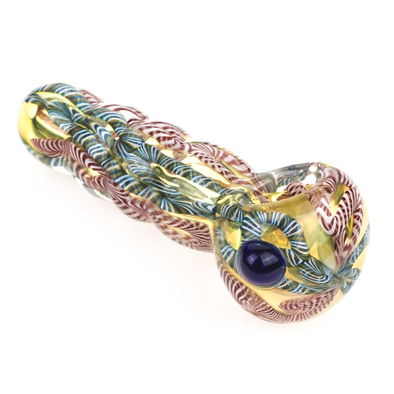 Chunky Glass Spoon Pipe w/ Marble - PuffingBird CA