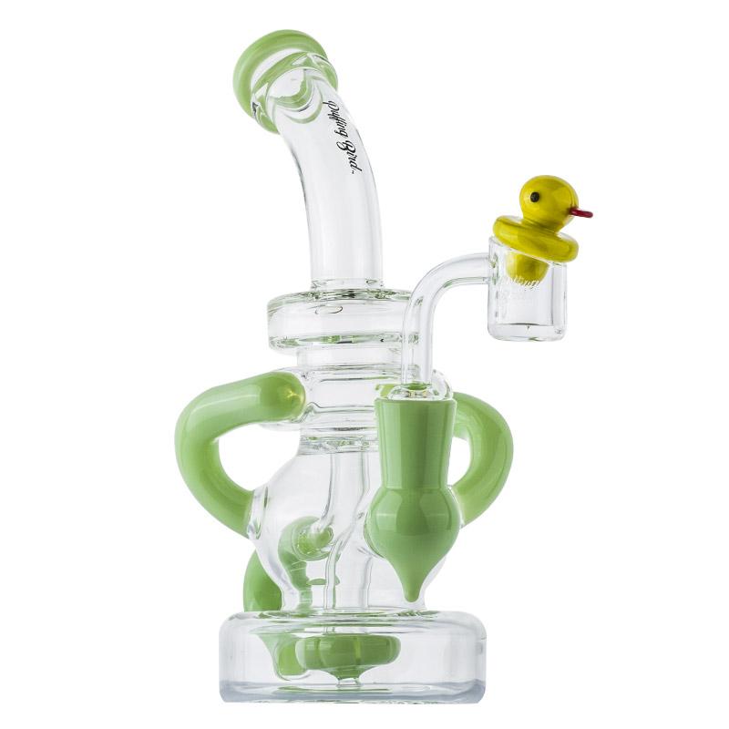 Green Recycler Showerhead Perc Dab Rig Set - PuffingBird CA