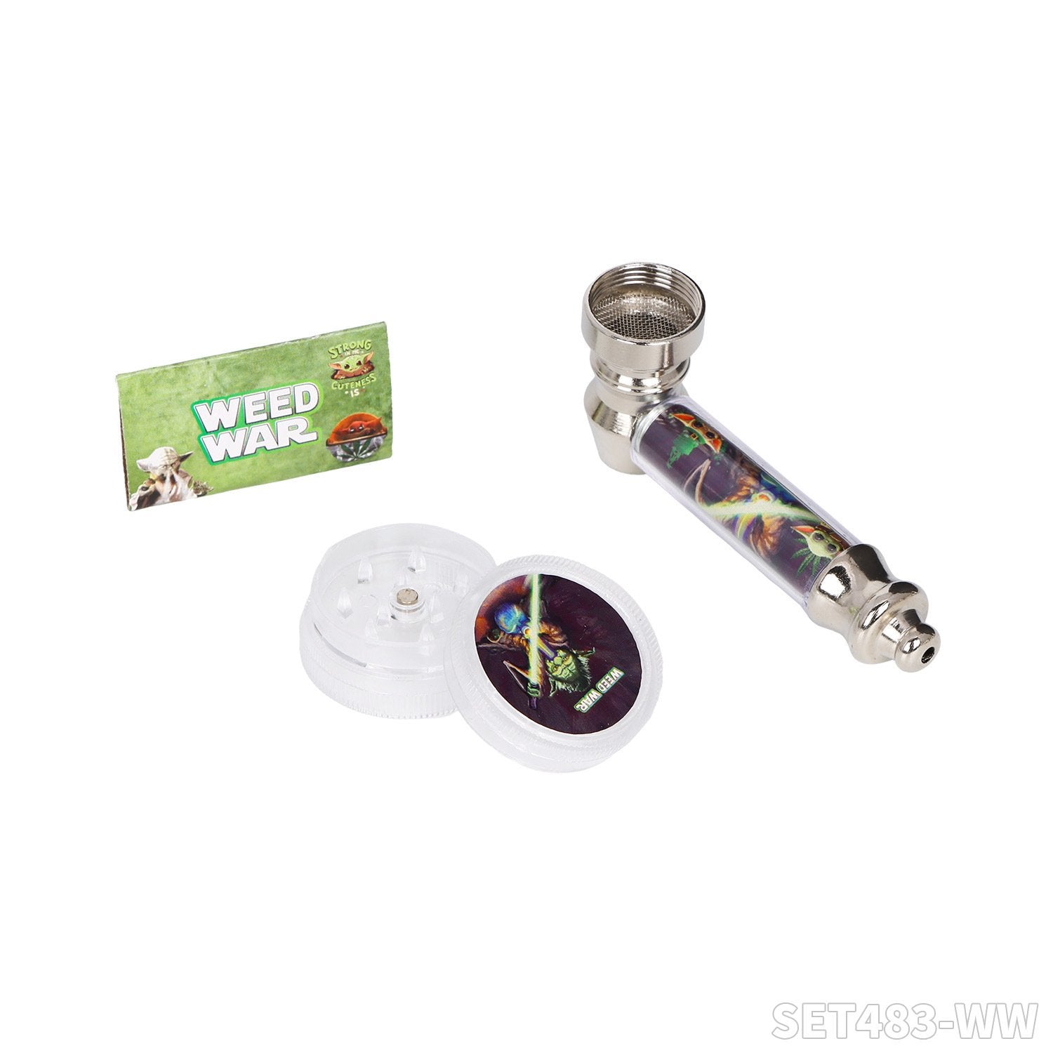 WEED WAR Yoda Baby Metal Pipe with Card Packaging - PuffingBird CA