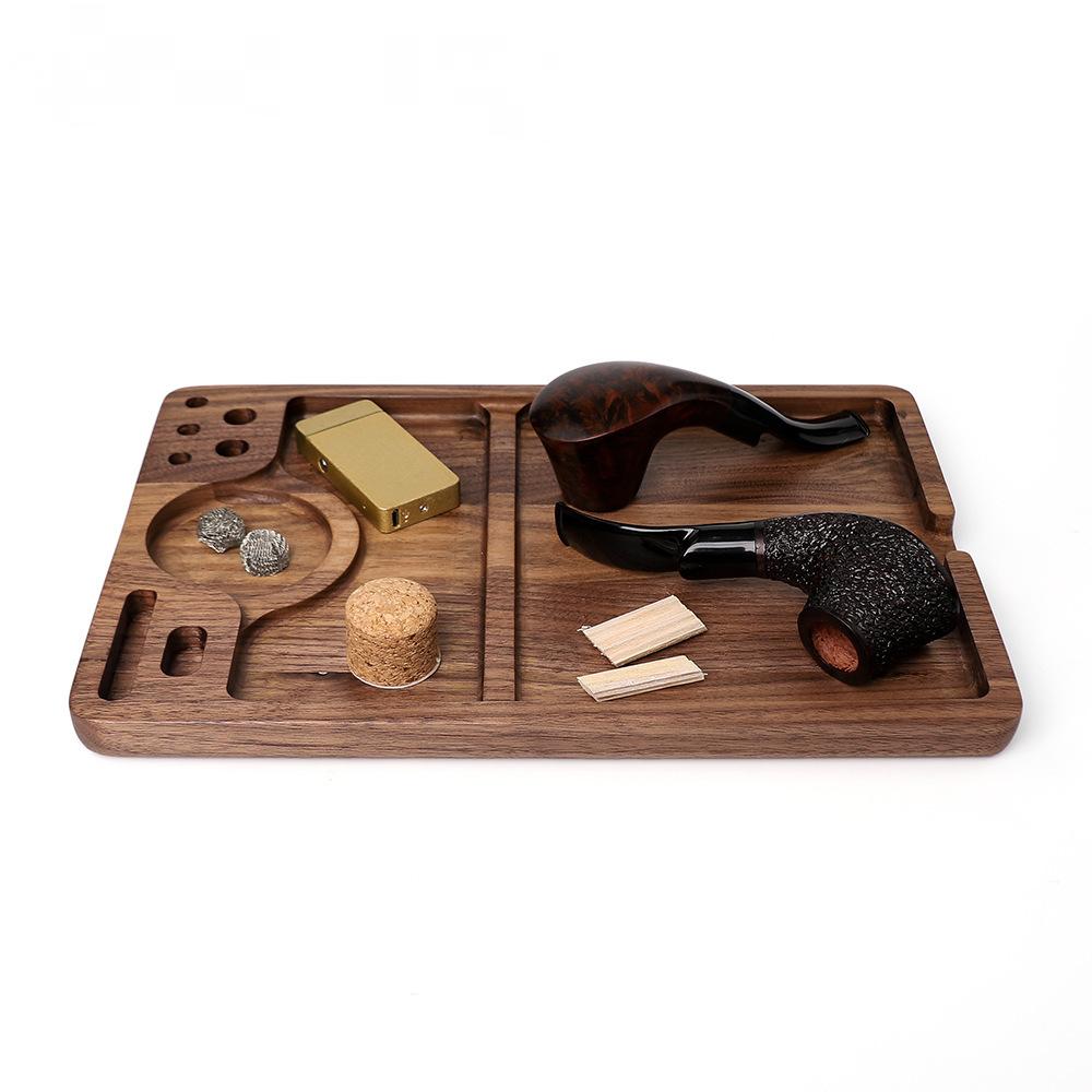 Wood Walnut Straw Tobacco Rolling Tray - PuffingBird CA