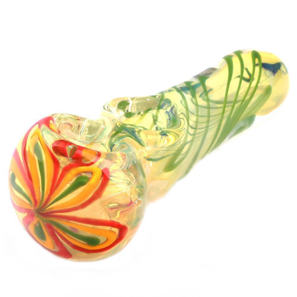 Double Fun Double Bowls Glass Spoon Pipe - PuffingBird CA