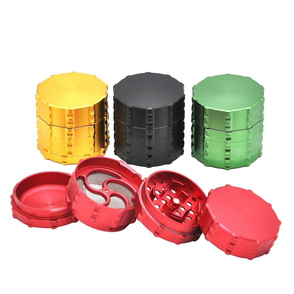 Notch Gear Novelty Aluminium 4-Layer Herb Grinder 60 MM (4 Colors) - PuffingBird CA