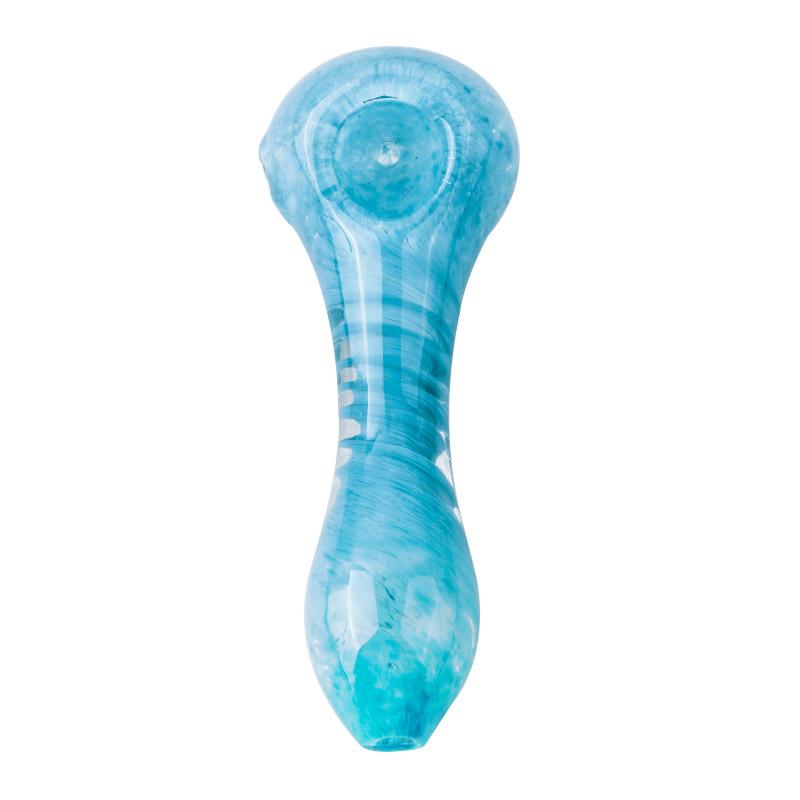 Blue Spiral Pattern Glass Pipe - PuffingBird CA