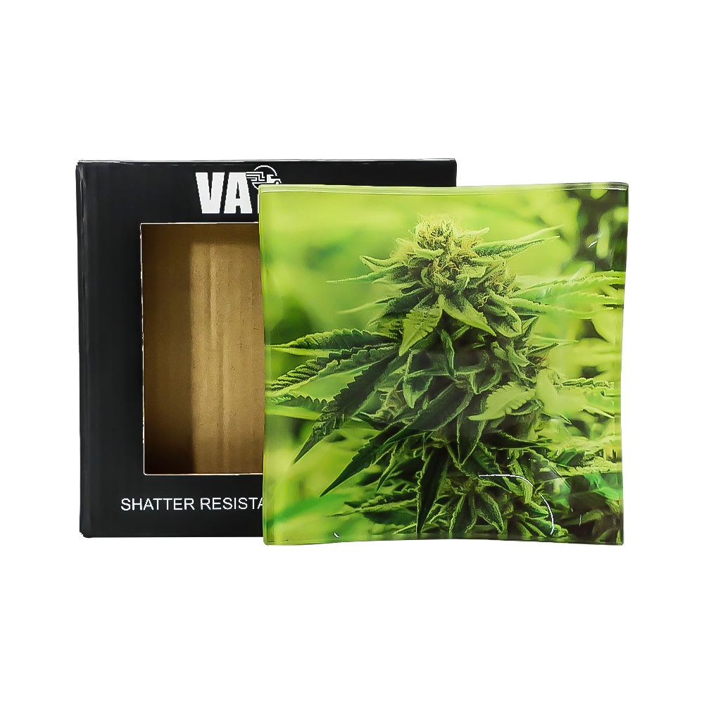 Small Square Glass Cigarette Rolling Tray - PuffingBird CA