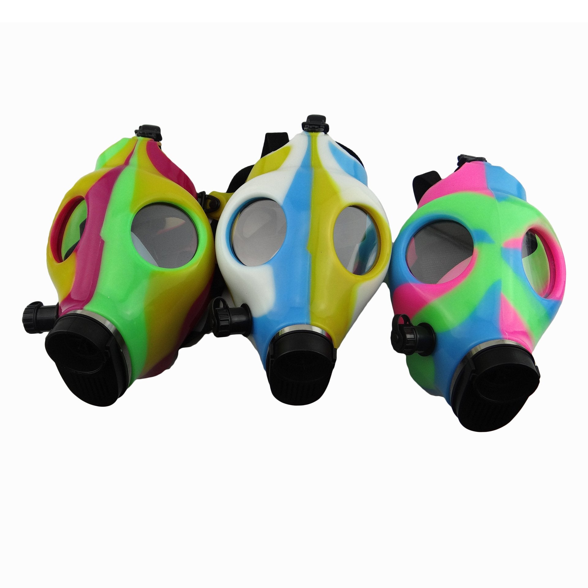 Luminous Silicone Gas Mask Bong w/ Acrylic Water Pipe - PuffingBird CA