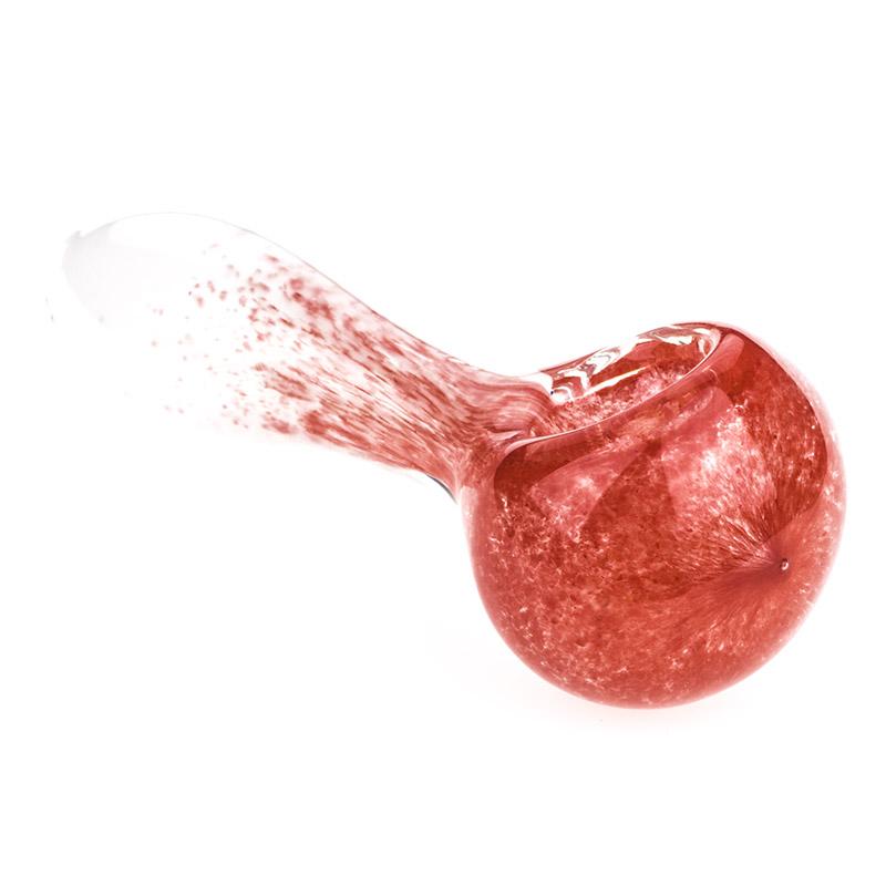 Lightcoral Frit Glass Spoon Pipe - PuffingBird CA
