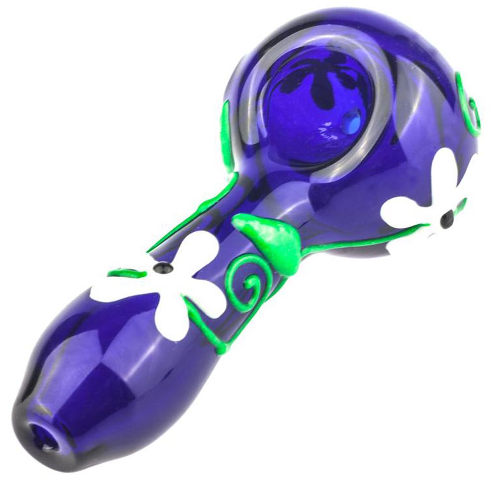 Glow In Dark Glass Flower Glass Pipe - PuffingBird CA